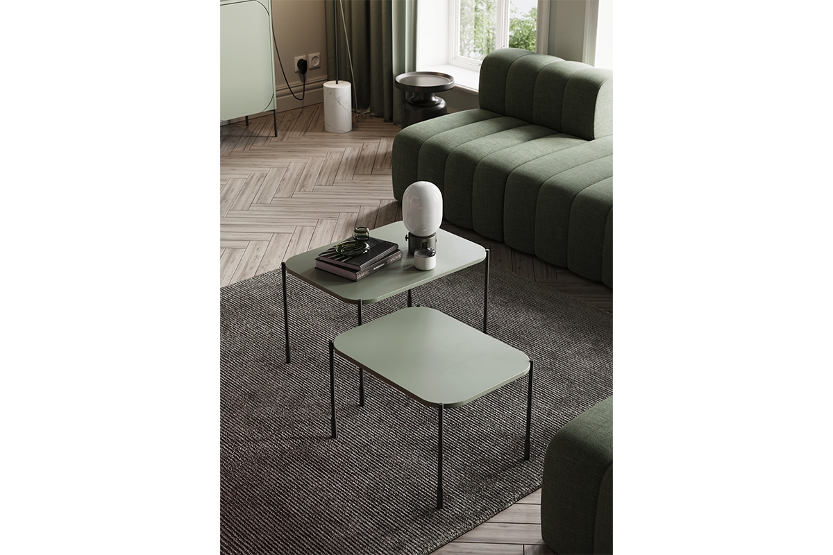 Kávový stolek Sonatia 70x50 - olivová konferenční stolek prostokatny Sonatia 70 cm - Oliva - aranzacja