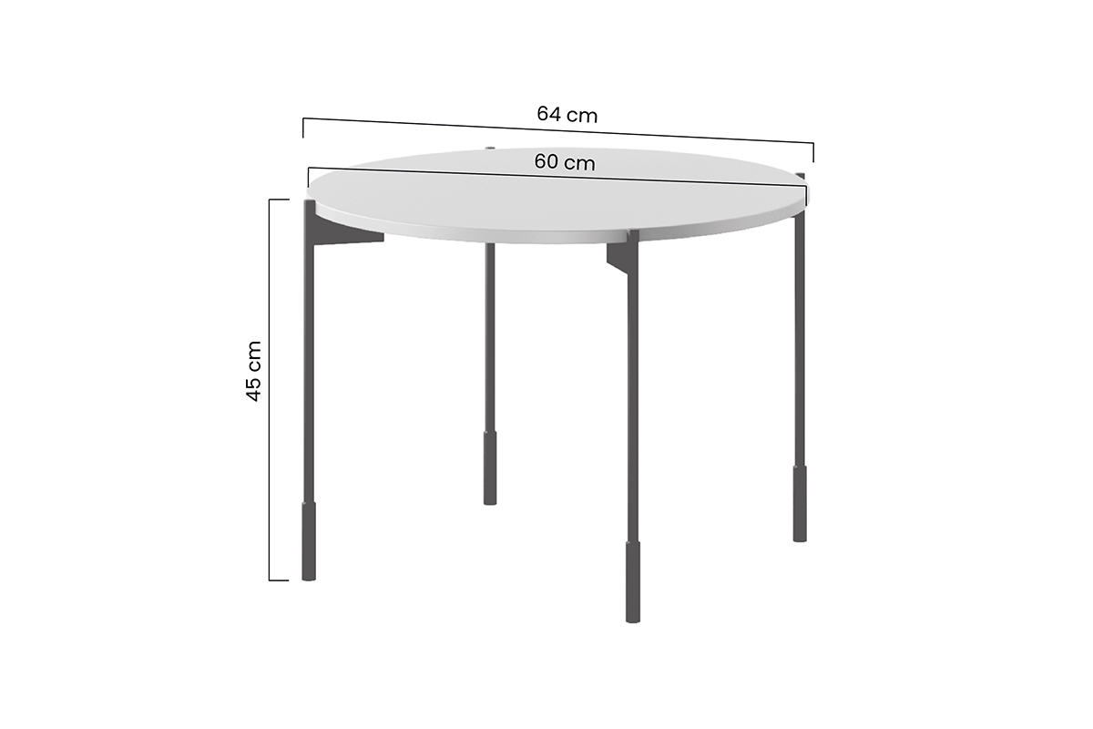 Kulatý kávový stolek Sonatia 60 cm - olivová konferenční stolek okragly Sonatia 60 cm - Oliva - Rozměry