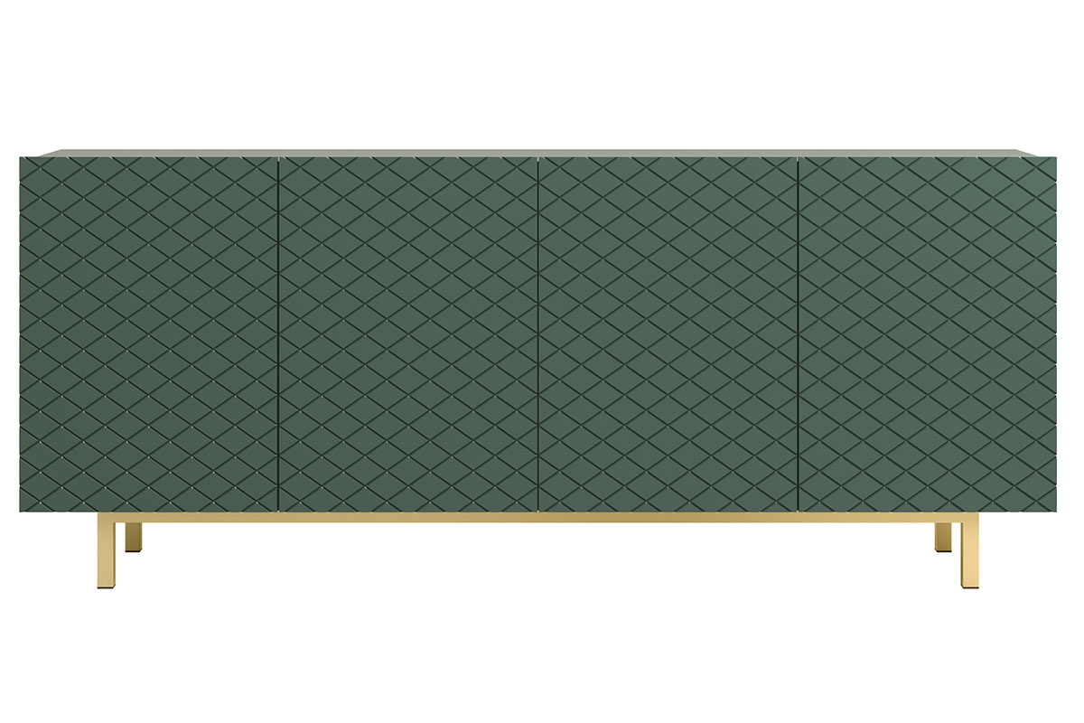 SCALIA II 190 4D négyajtós szekrény - matt sötétzöld / arany keret SCALIA II 190 4D négyajtós szekrény - labrador matt / arany keret
