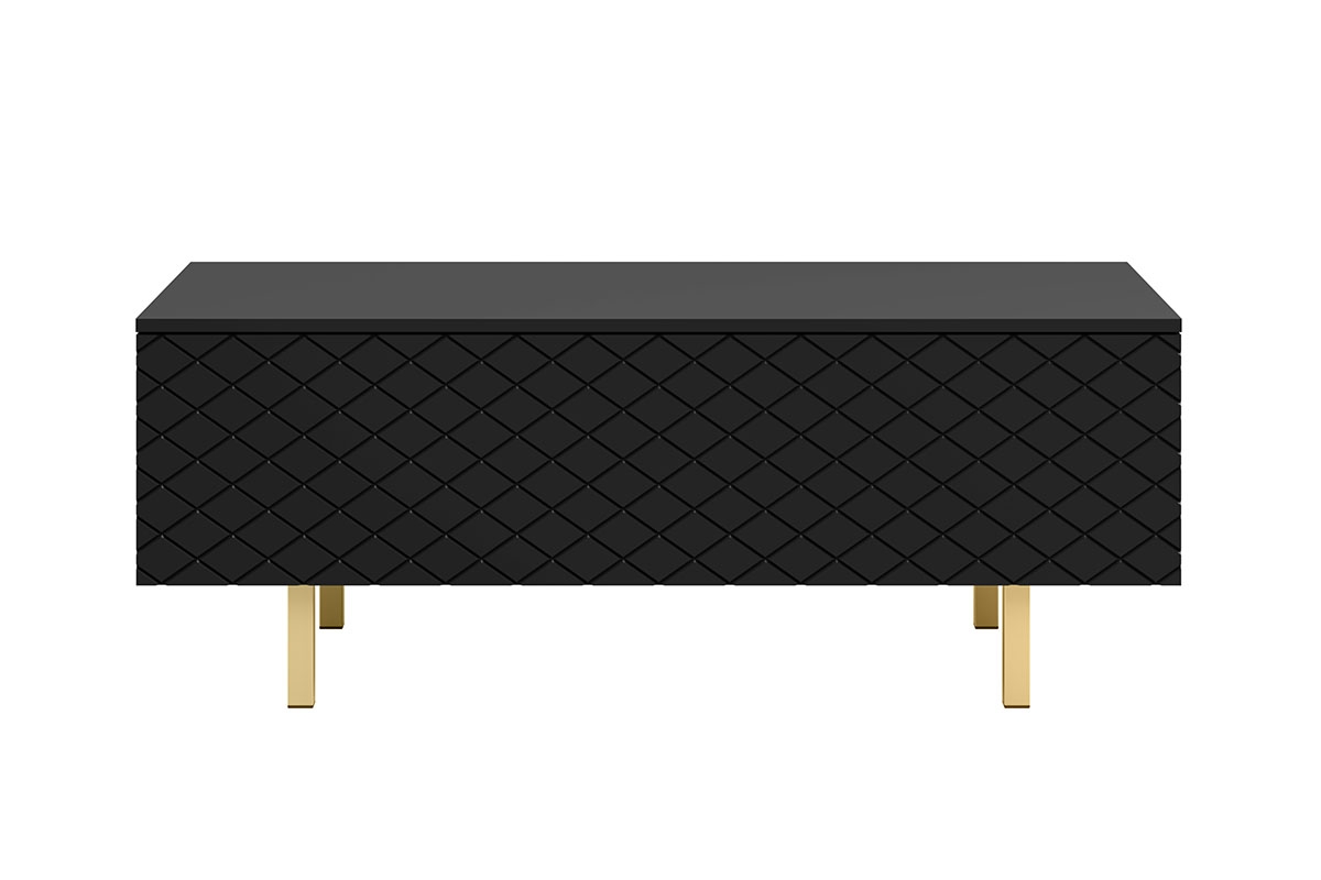 Scalia II 120 2K dohányzóasztal fiókkal - Fekete matt / arany lábak Scalia II 120 2K dohányzóasztal fiókkal - Fekete matt / arany lábak