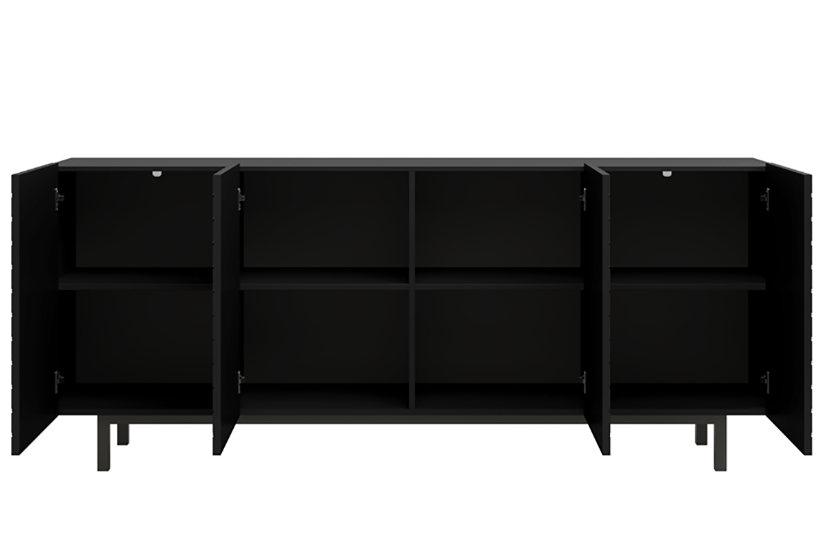 SCALIA II 190 4D négyajtós szekrény - Fekete matt / Fekete keret SCALIA II 190 4D négyajtós szekrény - Fekete matt / Fekete keret - belső