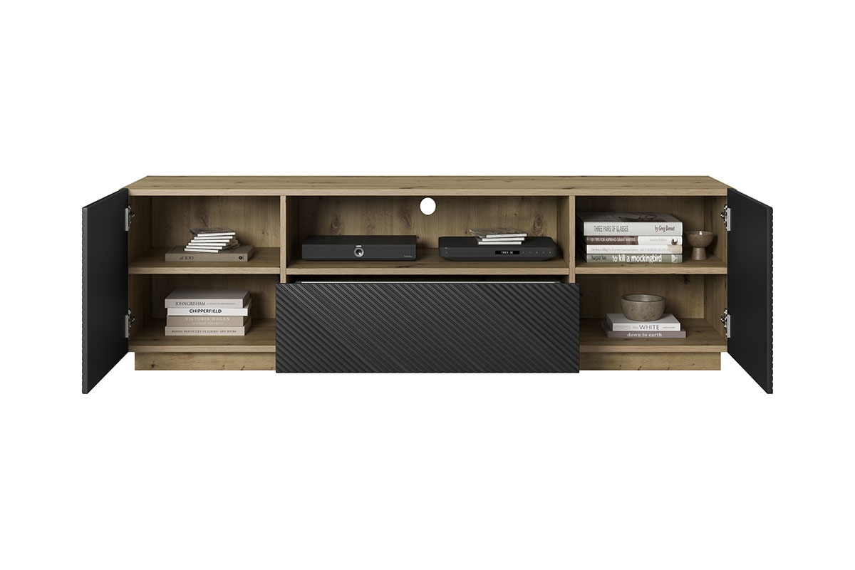 Asha TV-szekrény 167 cm - Artisan /matt fekete Asha TV szekrény 167 cm - Artisan /Matt fekete