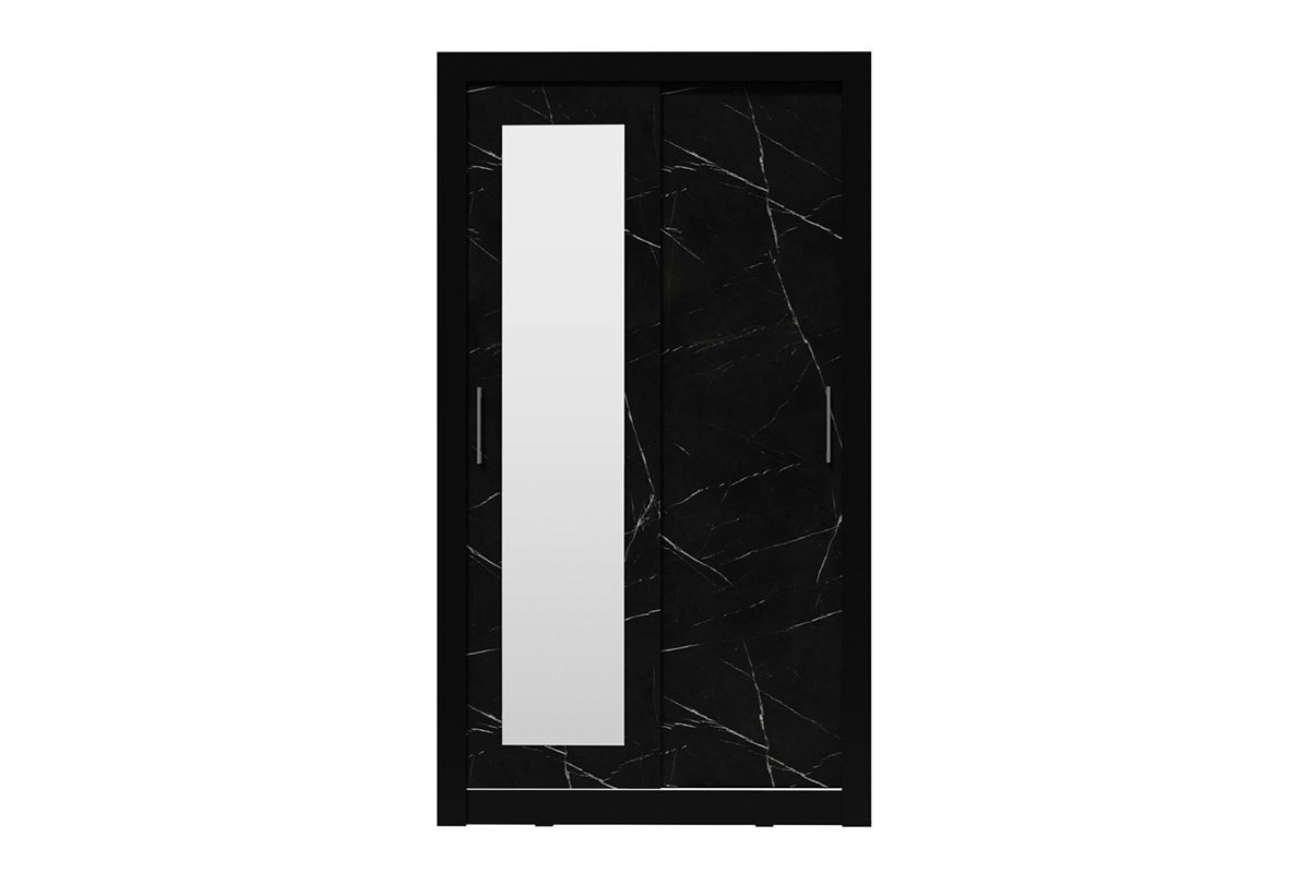 Skriňa s posuvnými dverami dvojdverová z zrkadlom In Box 120 - Čierny / royal black Skriňa s posuvnými dverami dvojdverová z zrkadlom In Box 120 - Čierny / royal black