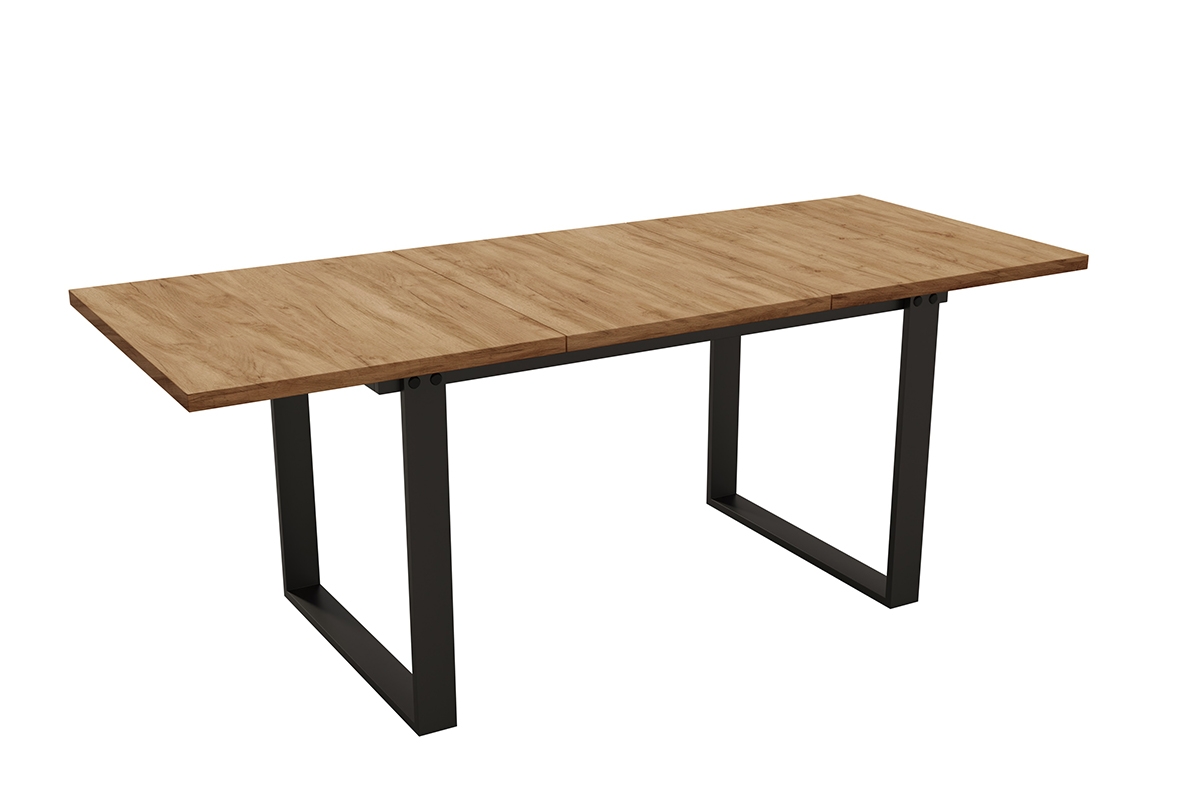 Rozkladací stôl do jedálne 140-200 - Dub Wotan  stôl z metalowymi nogami 