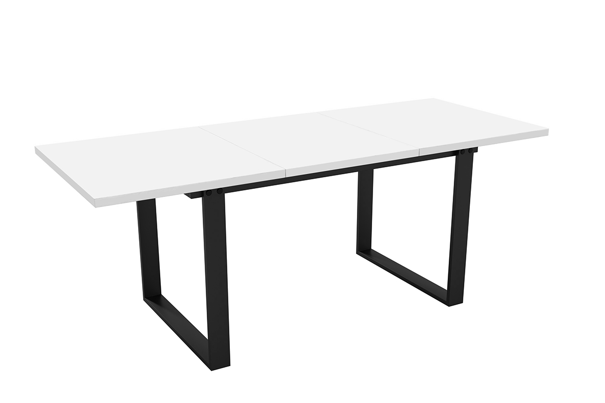 Rozkladací stôl do jedálne 140-200 - Biela Arktyczna  stôl z metalowymi nogami 