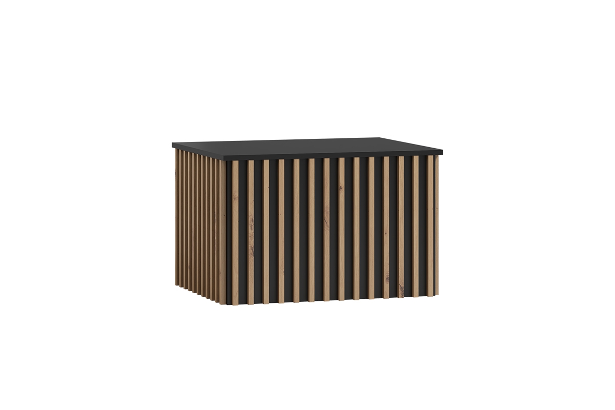 Konferenční stolek z lamelami Latte LE-LAWA - artisan/Černý Konferenční stolek do obývacího pokoje z lamelami
