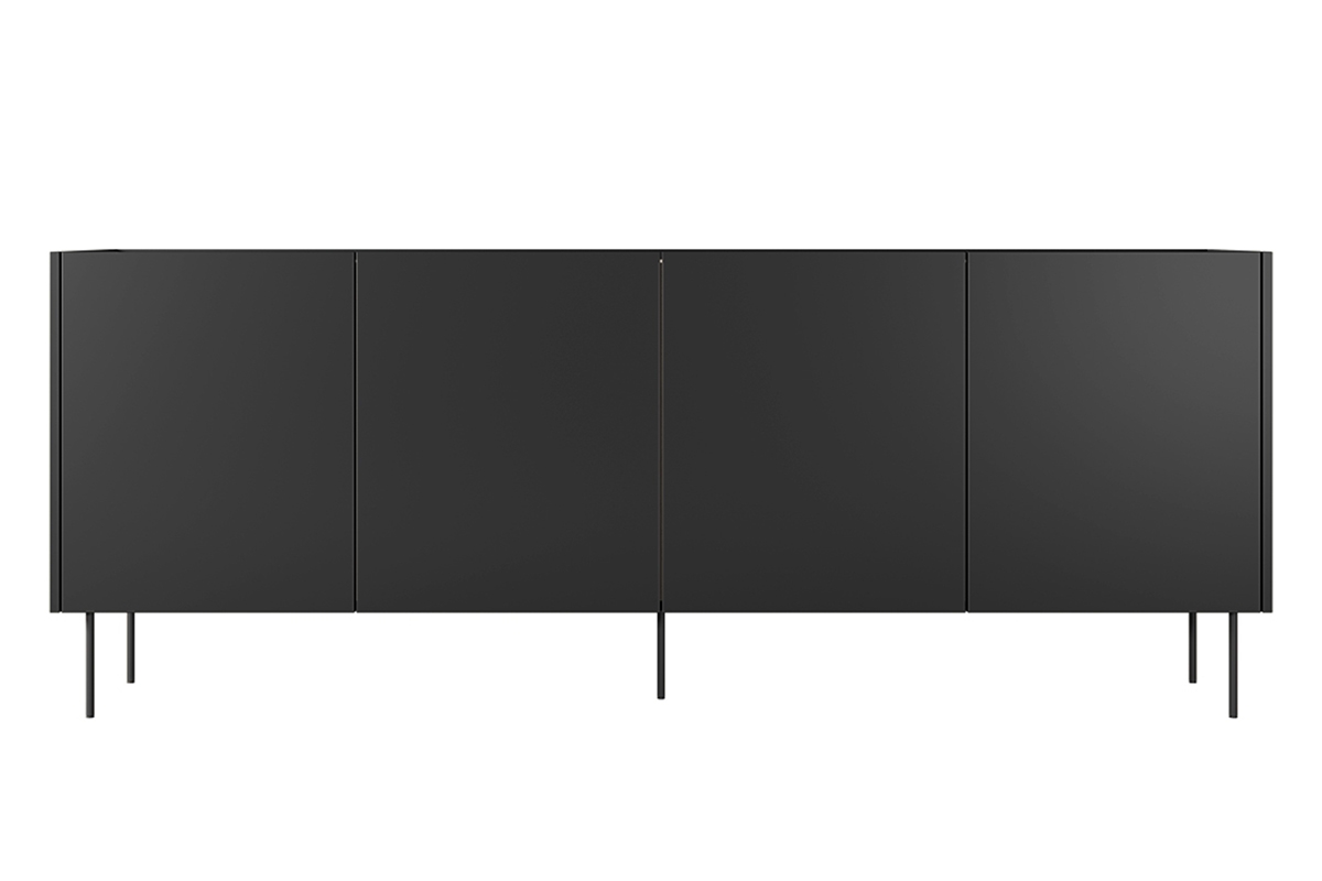 DESIN négyajtós TV-szekrény 220 4D - matt fekete / nagano-tölgy DESIN négyajtós TV-szekrény 220 4D - matt fekete / nagano-tölgy - elöl