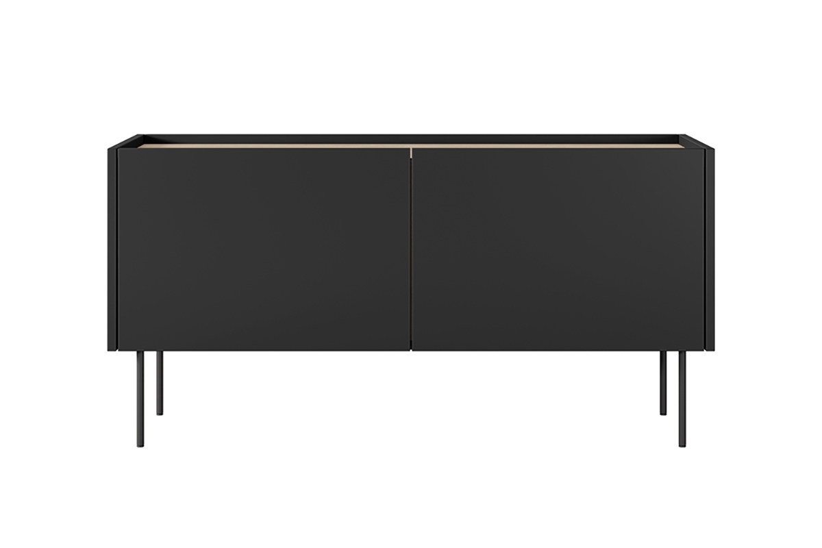 Desin 120 2D kétajtós TV-szekrény - matt fekete / nagano-tölgy Desin 120 2D kétajtós TV-szekrény - matt fekete / nagano-tölgy - elöl