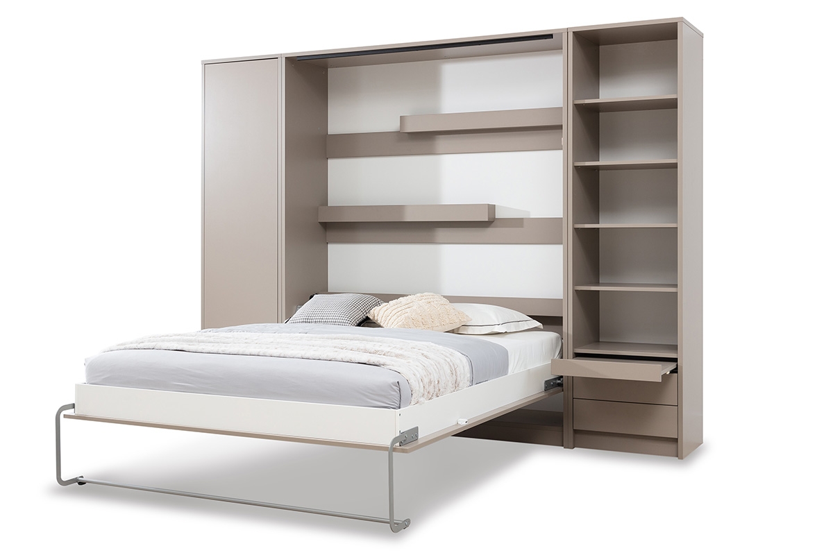 Sklápěcí postel vertikální Modern 160x200 - congo / kašmírová Sklápěcí postel z regalem i szafa
