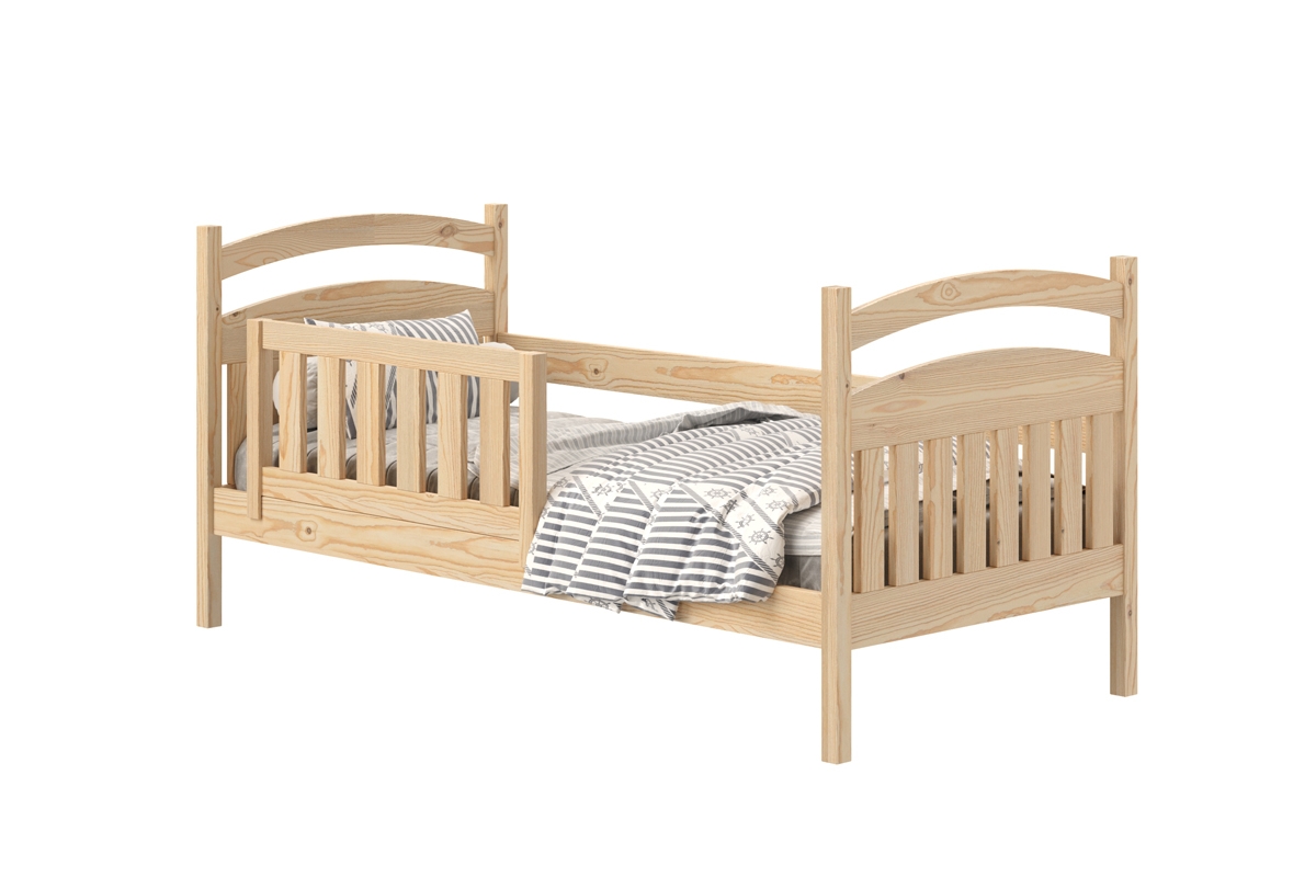 Posteľ detská drevená Amely - Farba Borovica, rozmer 70x140 sosnowe posteľ so zábradlím 