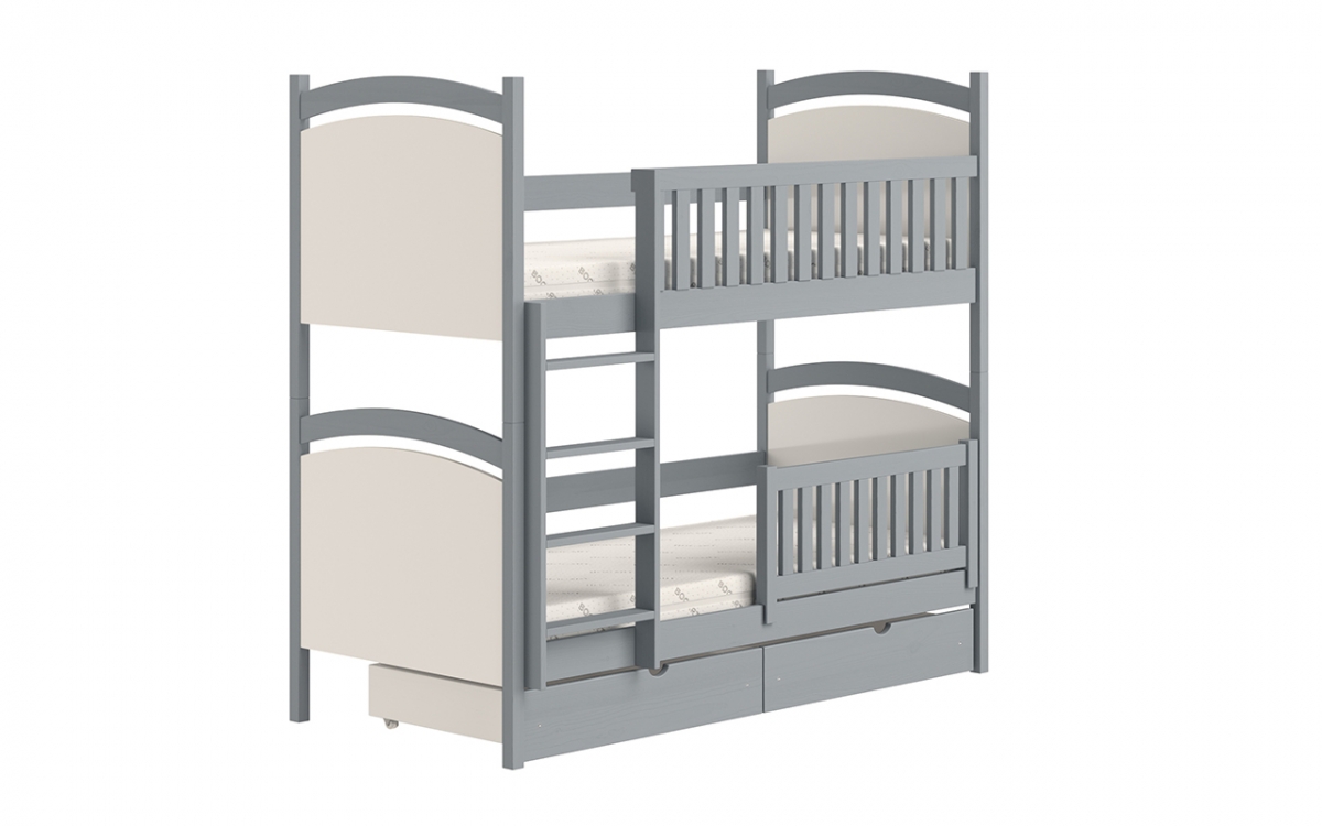 Posteľ poschodová s tabuľou Amely - Farba šedý, rozmer 70x140 posteľ poschodová šedý-biale 
