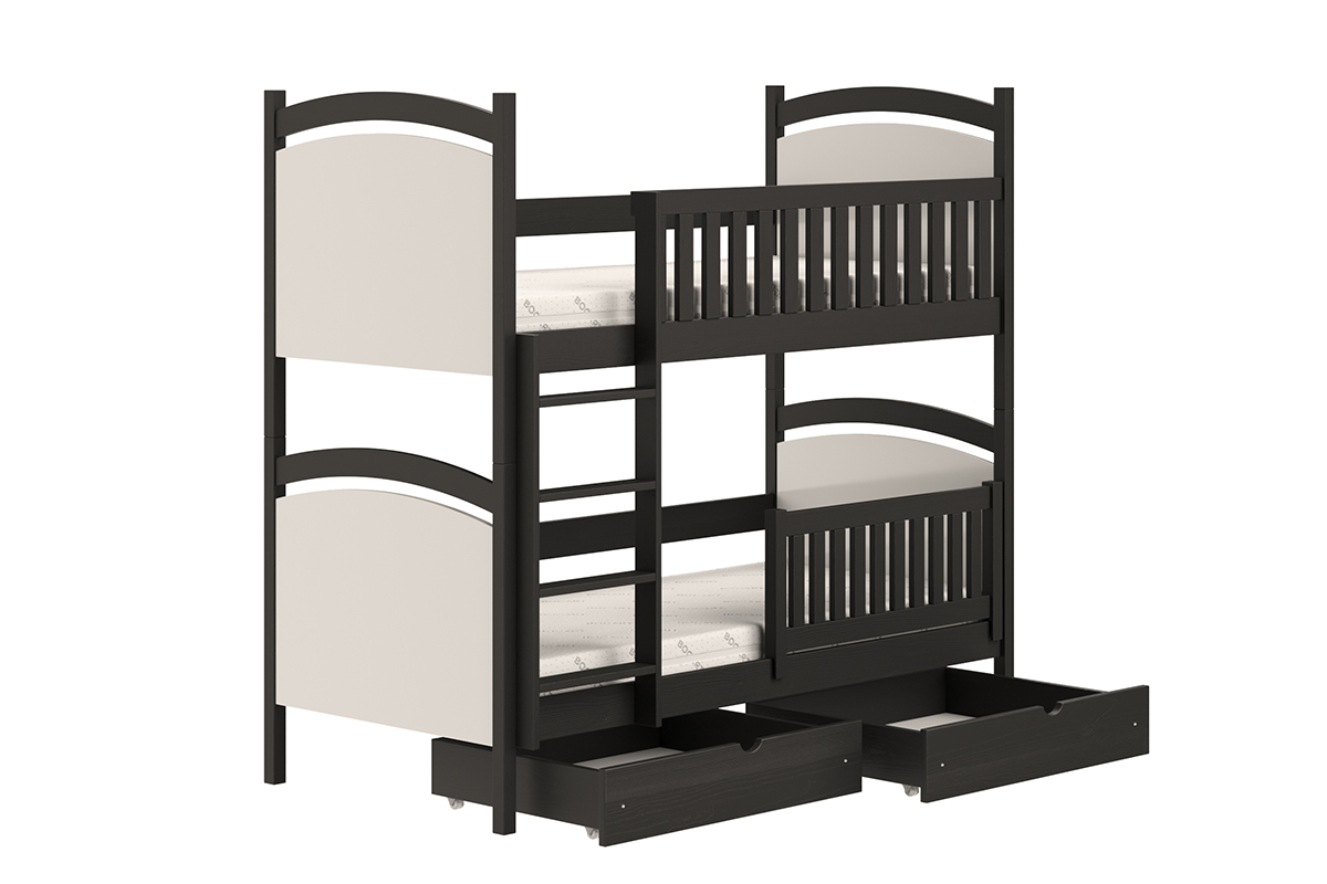 Amely emeletes ágy, szárazon törölhető rajztáblával - fekete, Méret 70x140  fekete postel patrová  