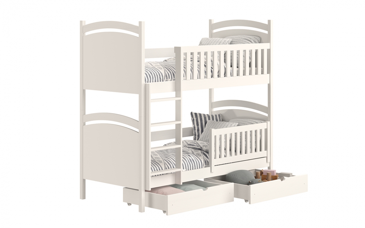 postel patrová  s tabulí na suché mazání Amely - Barva Bílý, rozměr 70x140 postel patrová  s zásuvkami na hračky 