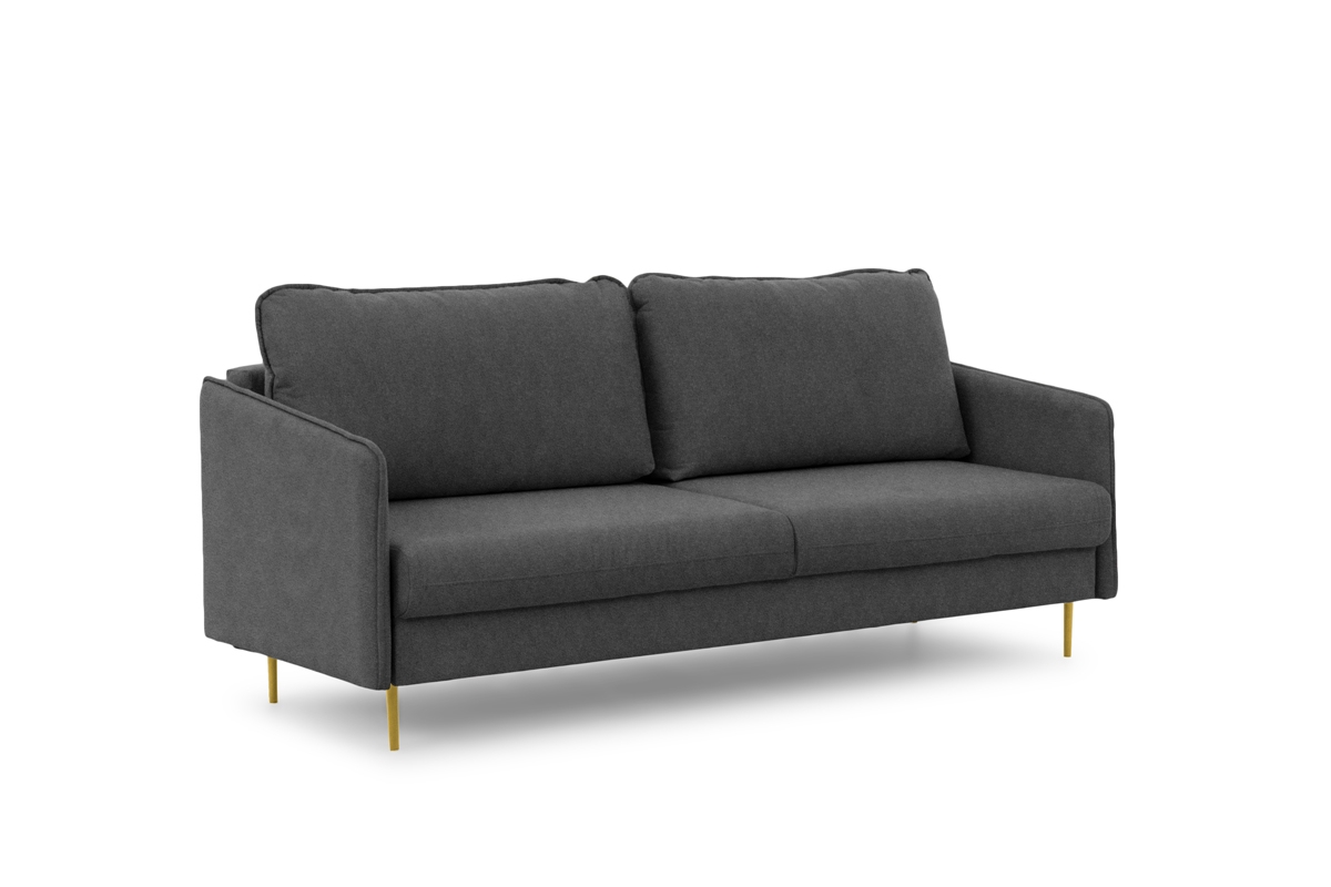 Canapea cu funcție de dormit Taila - Zetta 304, Picioare negre gri Canapea z poduszkami na oparciu 