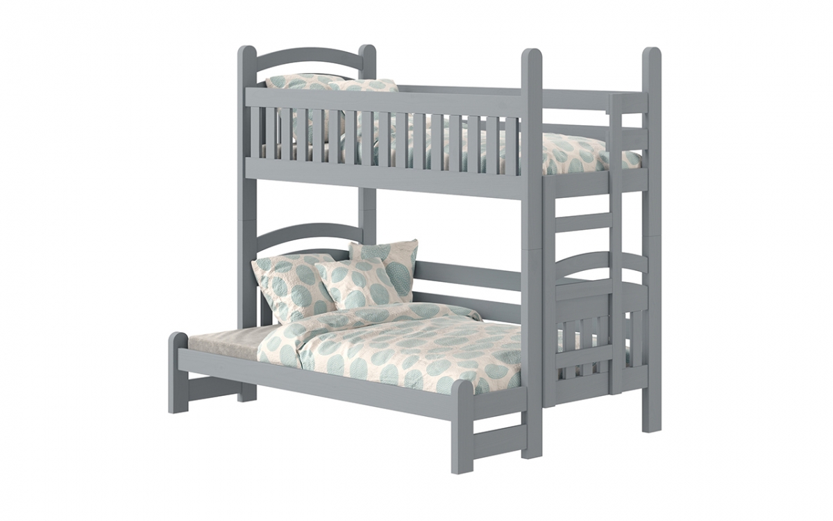 postel patrová  Amely Maxi pravá - šedý, 80x200/140x200 dřevěnýpostel patrová   