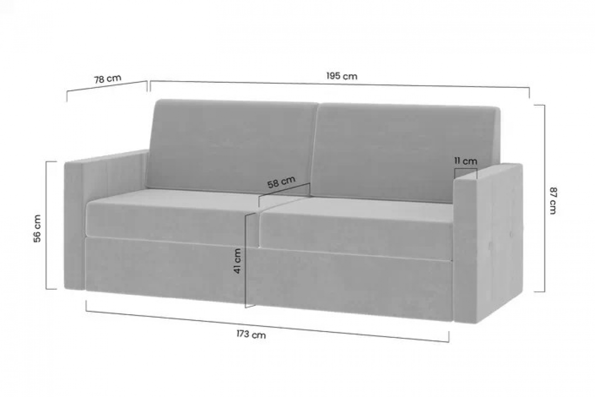 New Elegance kanapé kinyitható szekrényágyhoz 160 cm - Austin 21 fekete New Elegance kanapé kinyitható szekrényágyhoz 160 cm - méretek