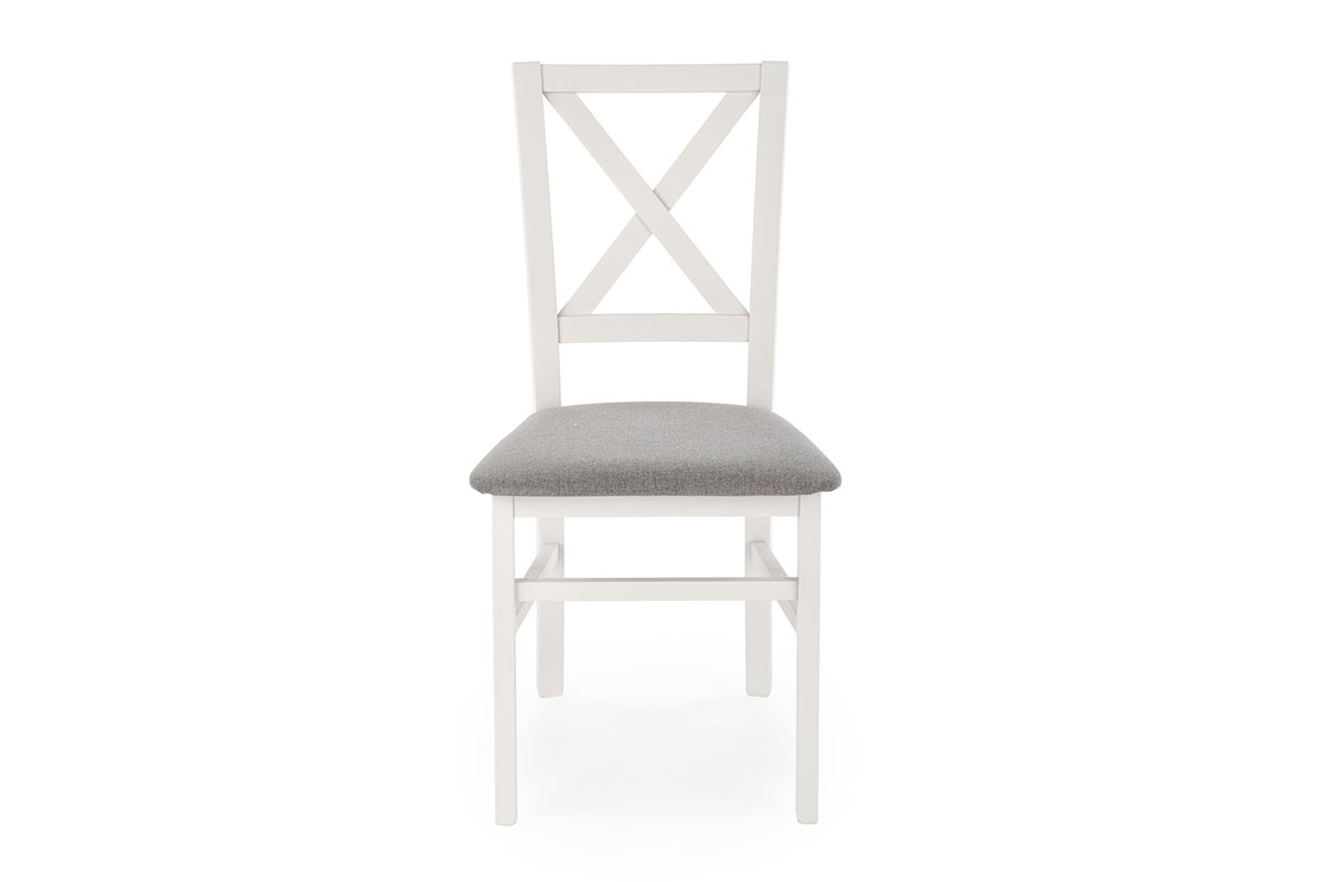 Scaun din lemn Tucara cu scaun tapițat - Inari 91 / Alb biale Židle cu scaun tapițat