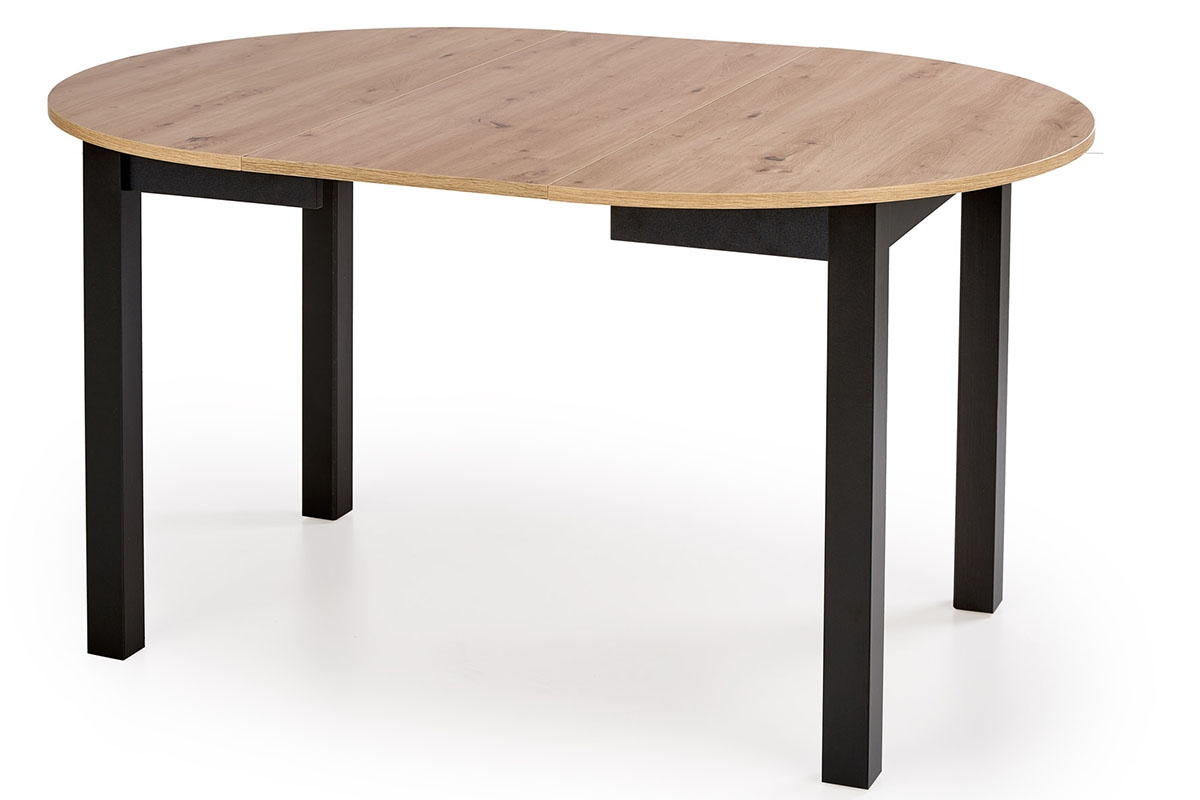 Rozkládací stůl Neryt kulatý 102-142 cm - dub artisan / černý okragly Stůl pro obývacího pokoje