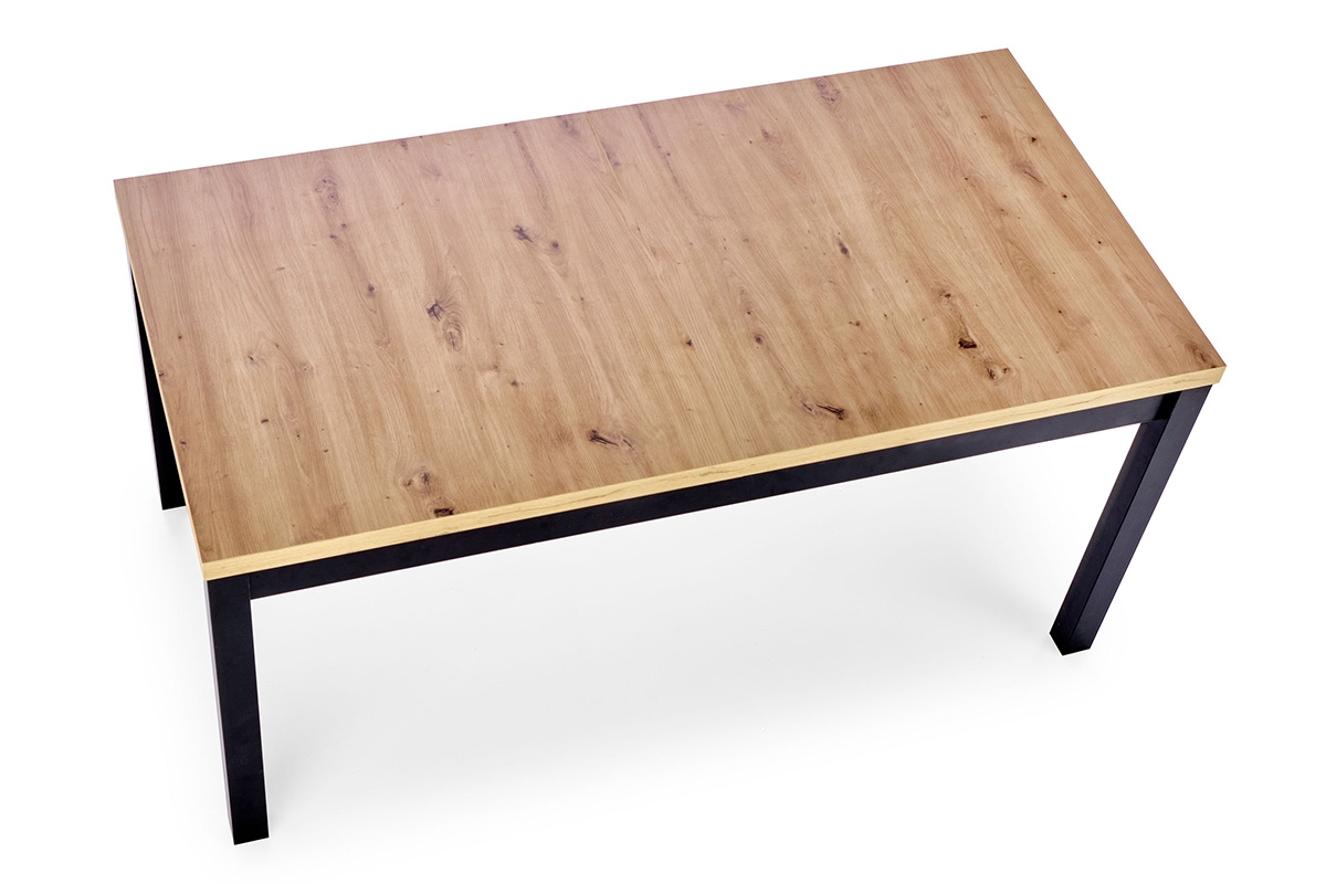 Rozkladací stôl 160x80 Tanre - Dub artisan / Čierny rozkladany Stôl