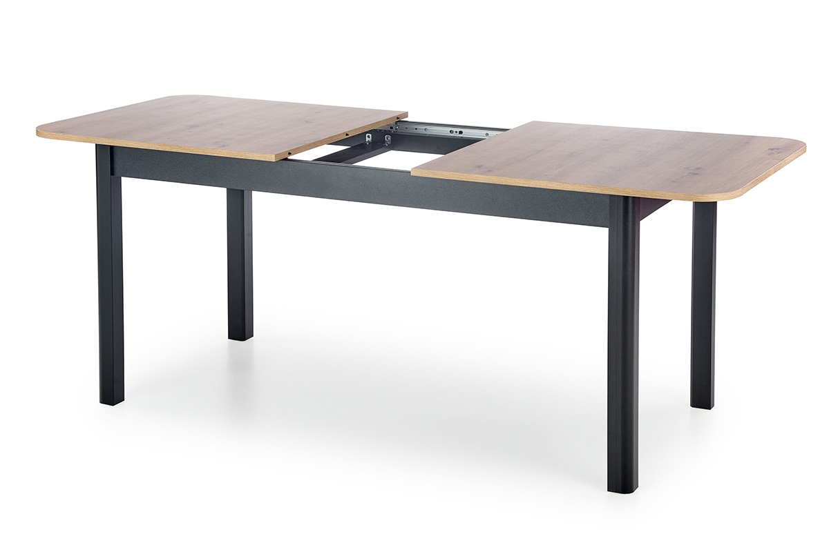 Rozkladací stôl 160x80 Flugro - Dub artisan / Čierny Stôl rozkladany
