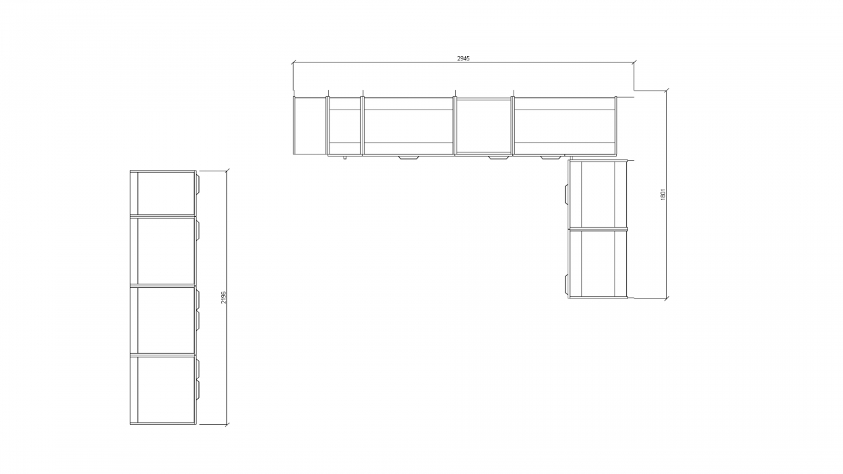 Kuchyně Leonardi - Komplet 3x1,8m - Komplet nábytku kuchennych Kuchyně Leonardi 300x180cm - Rozměry