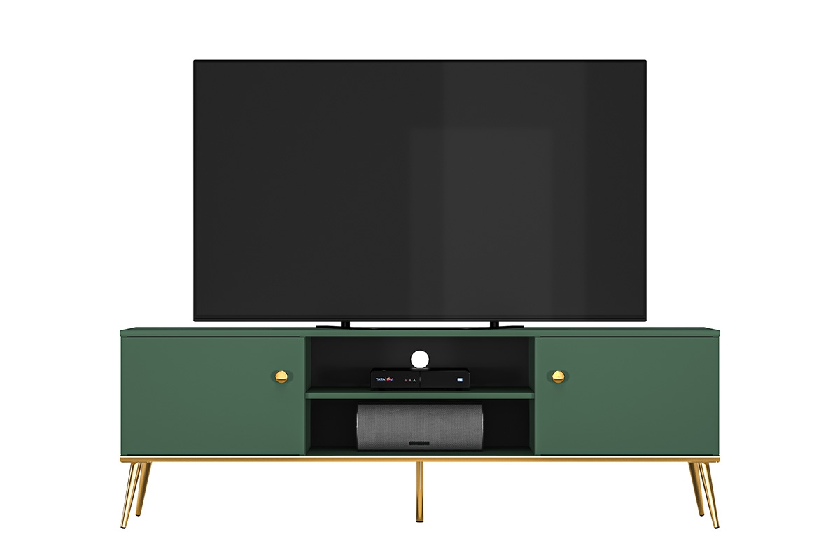 TV skrinka dvojdverová Forest 05 - labrador / zlaté Zelené Nábytok .