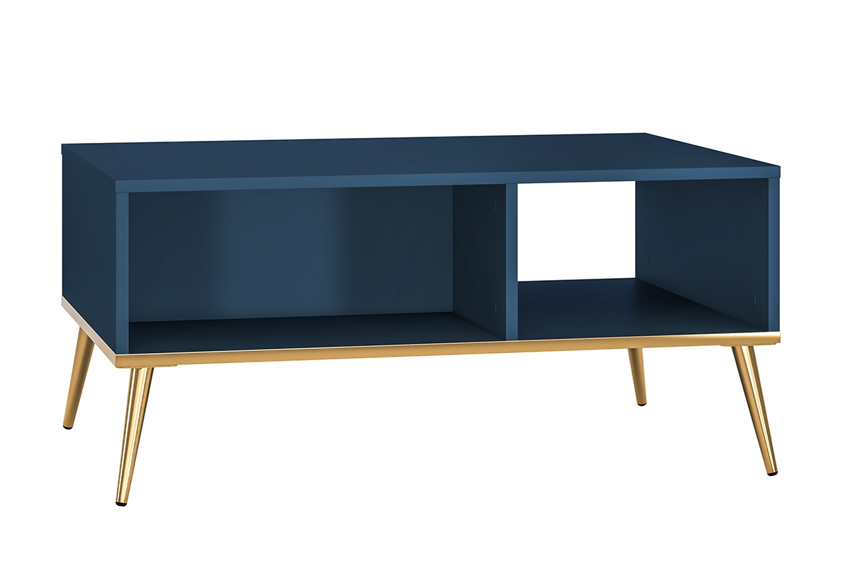 Konferenční stolek Marine 07 z wnekami - Blankyt tmavý / Podstavec tmavě modrý Konferenční stolek