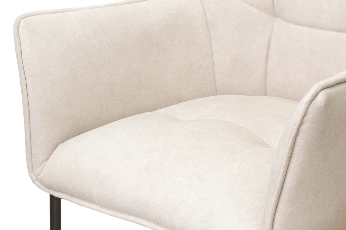 Čalouněná židle Rozalio s područkami - Cloud 03 béžová / černé nožky židle ztapicerowanym sedadlem