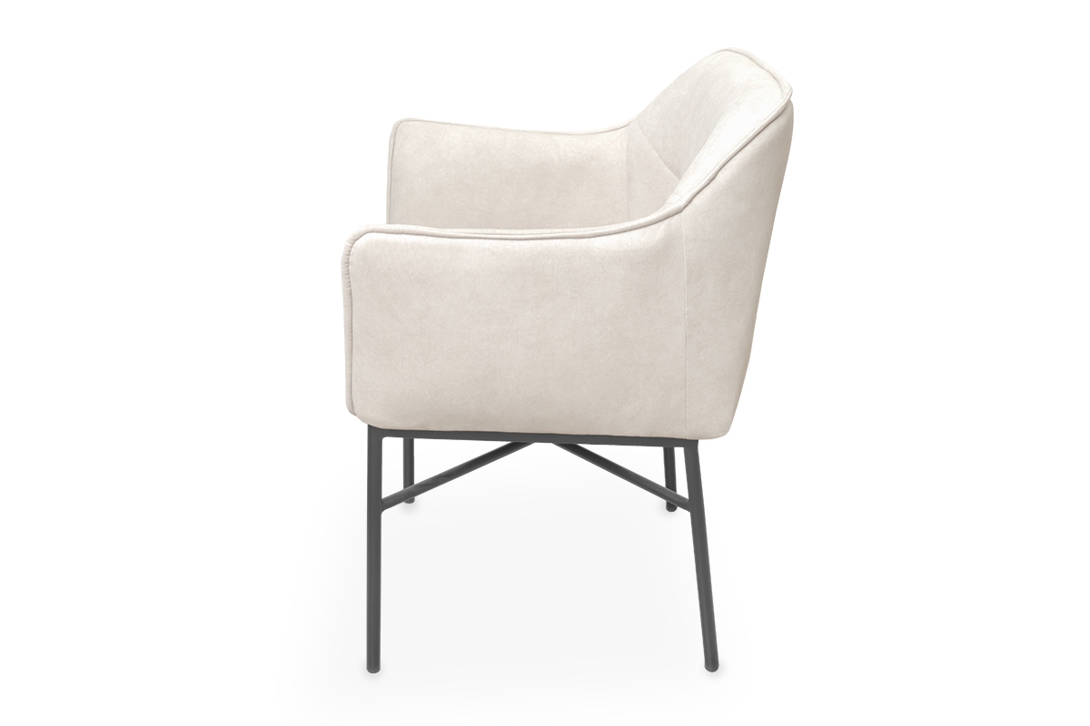 Čalouněná židle Rozalio s područkami - Cloud 03 béžová / černé nožky židle z podlokietnikami