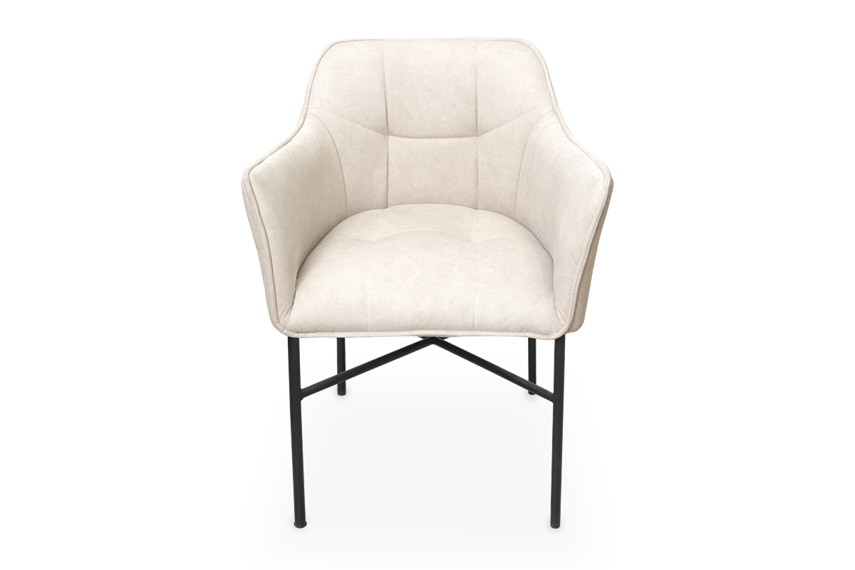 Čalouněná židle Rozalio s područkami - Cloud 03 béžová / černé nožky bezowe židle pro obývacího pokoje