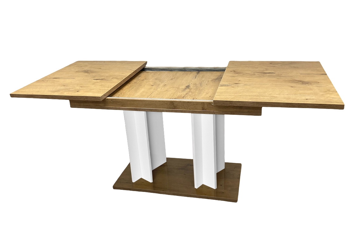 Rozkladací stôl Lutaret - Dub lancelot/biely mat stôl Lutaret rozkladanie