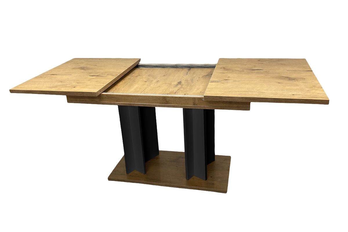 Stůl rozkládaný pro obývacího pokoje Lutaret - Dub lancelot/Černý mat Stůl lutaret rozkladanie