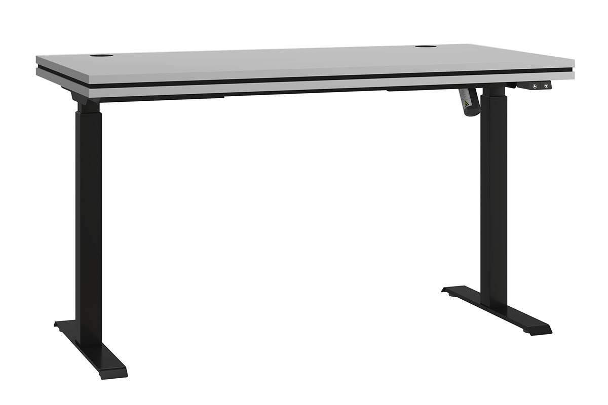 Písací stôl s elektricky nastaviteľnou výškou Glibia 2 - svetlý šedý Písací stôl nastaviteľný