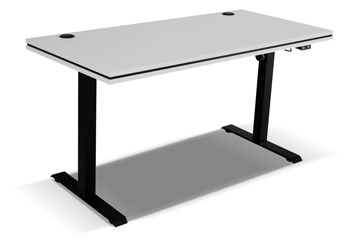 psací stůl s elektricky nastavitelnou výškou Glibia 2 - jasný šedý psací stůl z regulacja wysokosci