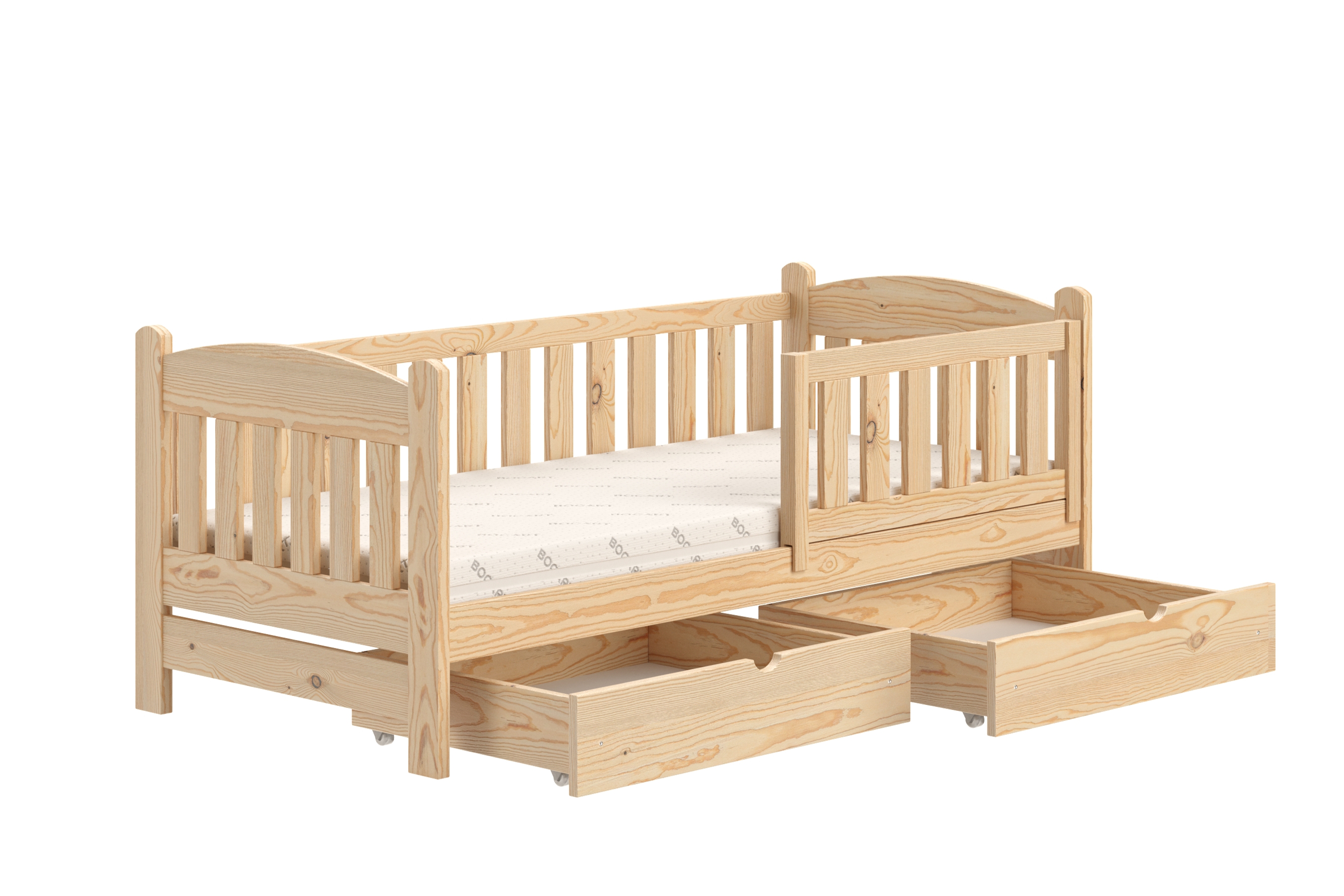 Dřevěná dětská postel Alvins DP 002 80x180 - borovice Łóżko dziecięce drewniane Alvins z szufladami - 80x180 / sosna
