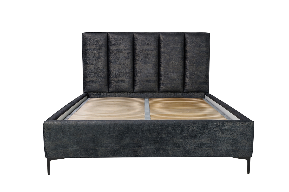 postel čalouněné pro ložnice ze stelazem Klabi - 140x200, Nohy černé  postel pro ložnice 
