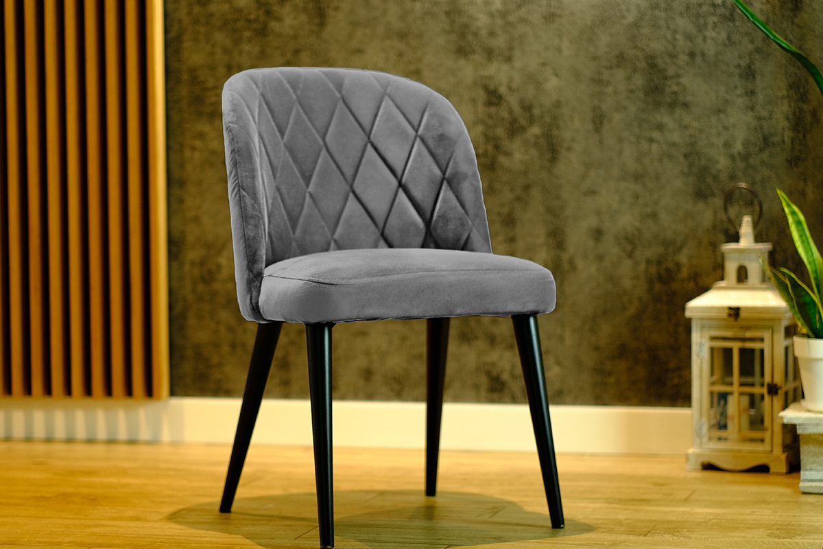 židle drewniane Azarro s čalouněným sedákem - šedý Vena 3 / černé Nohy židle čalouněné pro jídelny