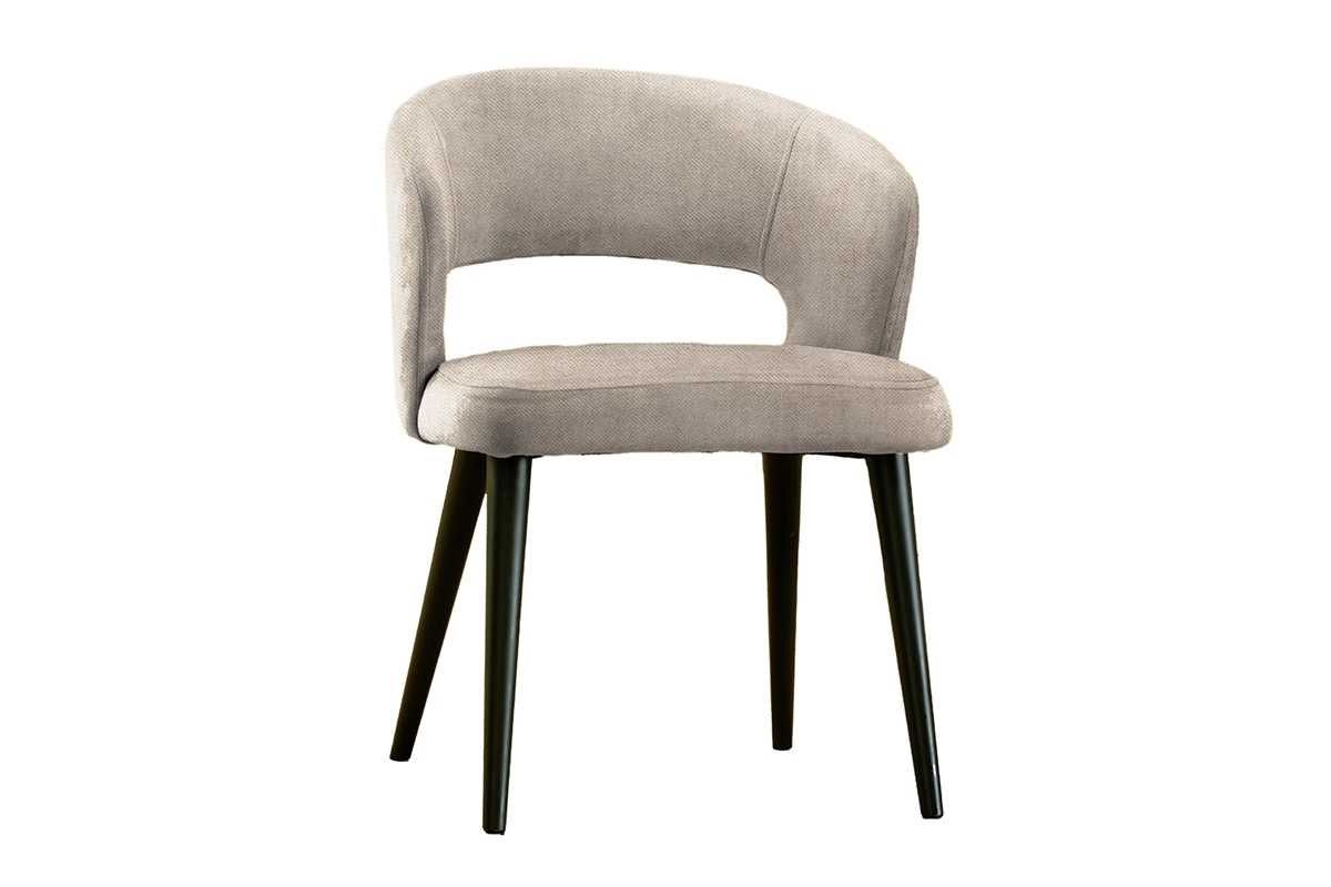 dřevěna židle Luna s čalouněným sedákem - Béžová Vogue 02 / černé Nohy židle bezowe na czarnych nogach