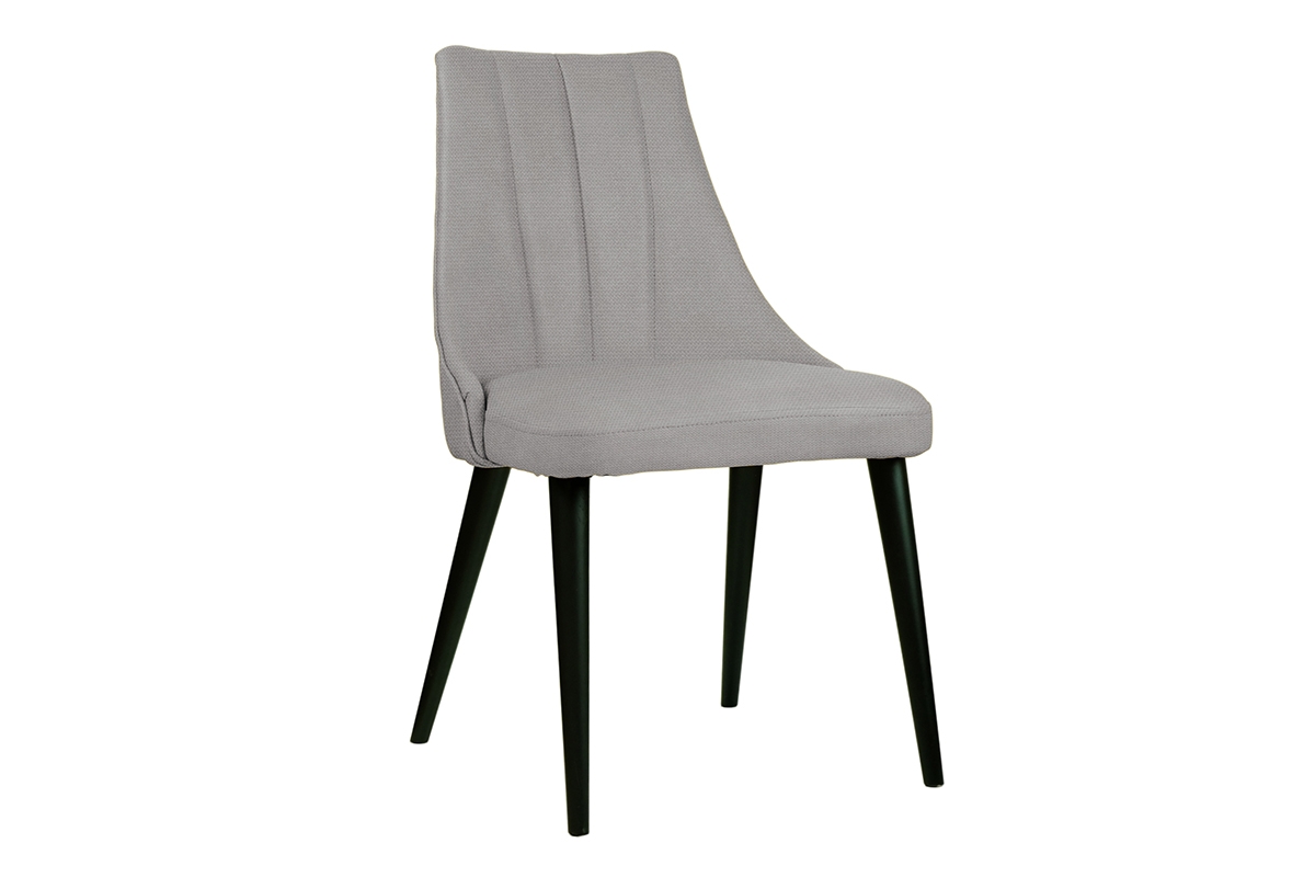 židle drewniane Valerii s čalouněným sedákem - šedý Loft 19 / černé Nohy šedý židle na czarnych nogach