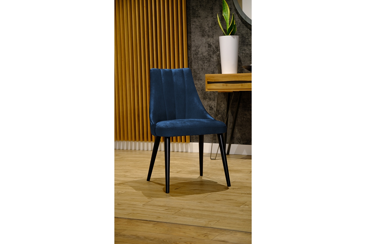 židle drewniane Valerii s čalouněným sedákem - tmavě modrý Monolith 77 / černé Nohy  židle drewniane Valerii s čalouněným sedákem - tmavě modrý Monolith 77 / černé Nohy 