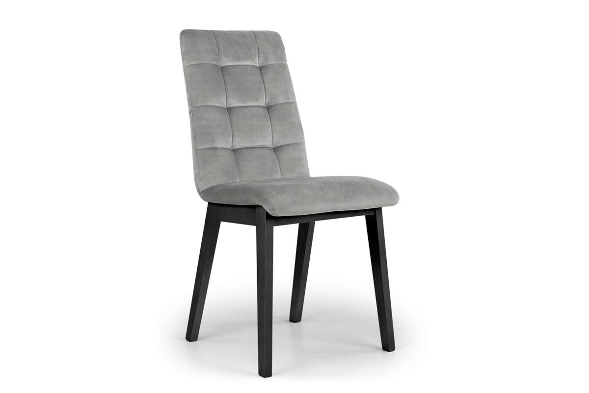 dřevěna židle Platinum 4 s čalouněným sedákem - šedý Salvador 17 / černé Nohy šedý židle na czarnych nogach