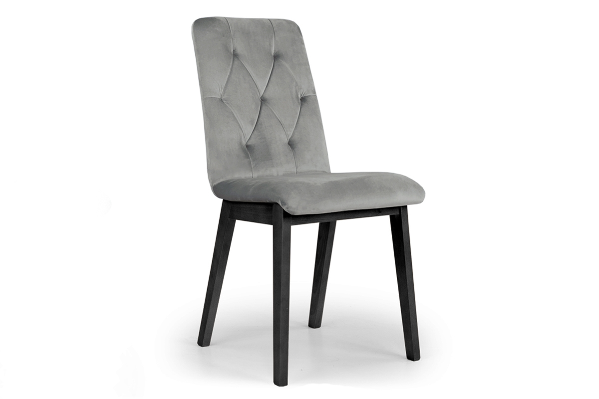 dřevěna židle Platinum 5 s čalouněným sedákem - šedý Salvador 17 / černé Nohy šedý židle na czarnych nogach