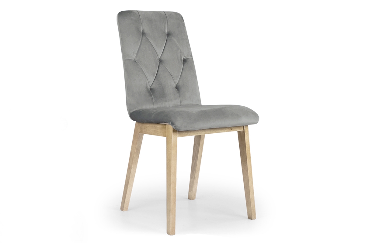 dřevěna židle Platinum 5 s čalouněným sedákem - šedý Salvador 17 / Nohy buk šedý židle na drewnianych nogach