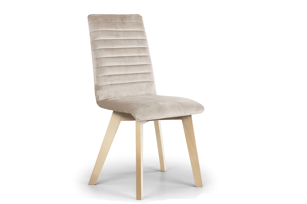 židle čalouněné Modern 2 na drewnianych nogach - Béžová Salvador 02 / Nohy buk dřevěna židle z bezowa tapicerka