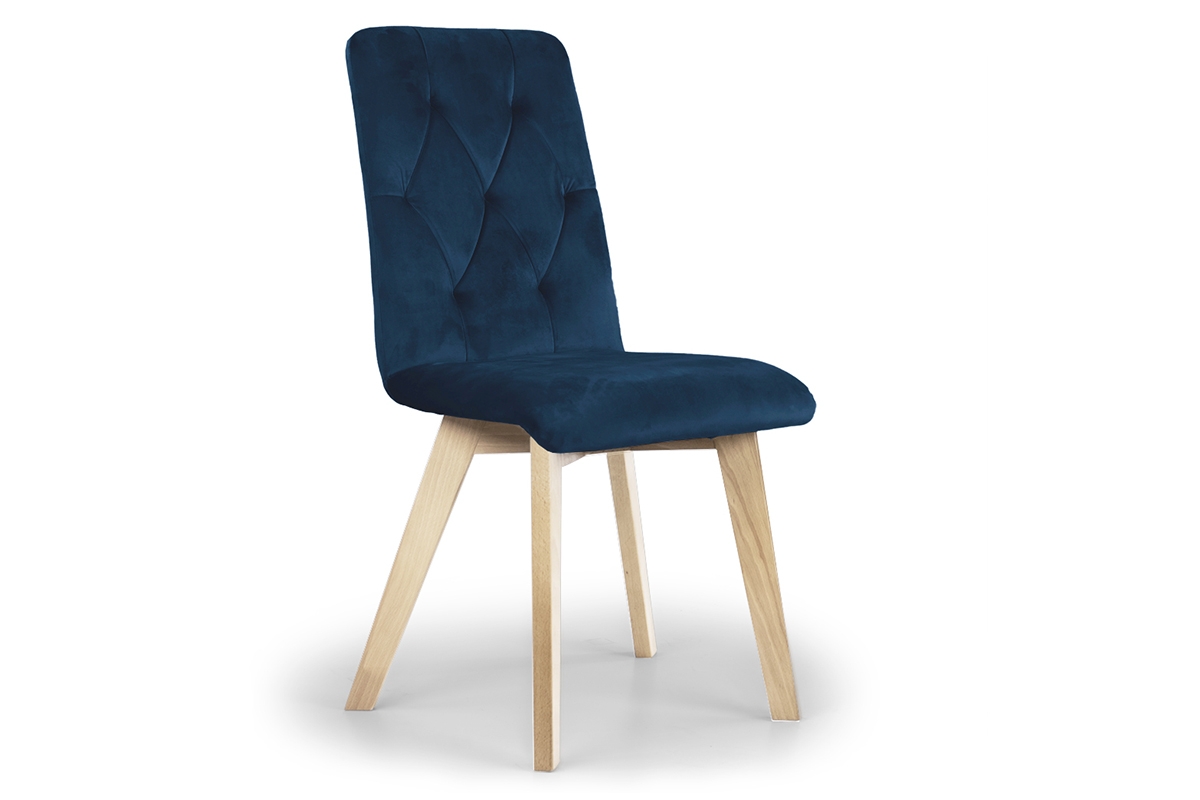 židle čalouněné Modern 5 na drewnianych nogach - Námořnická modrá Salvador 05 / Nohy buk granatowe židle na czarnych nogach