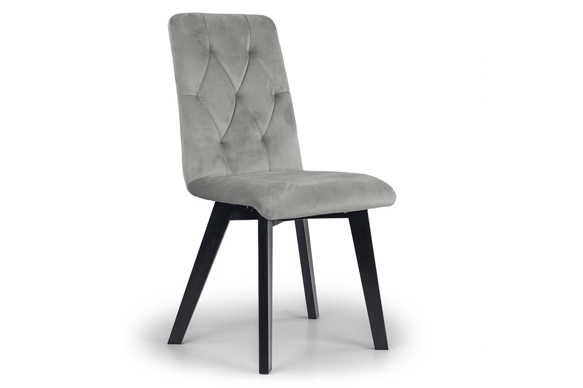Modern 5 kárpitozott szék, fa lábakon - szürke Salvador 17 / fekete lábak szürke Židle z czarnymi nogami