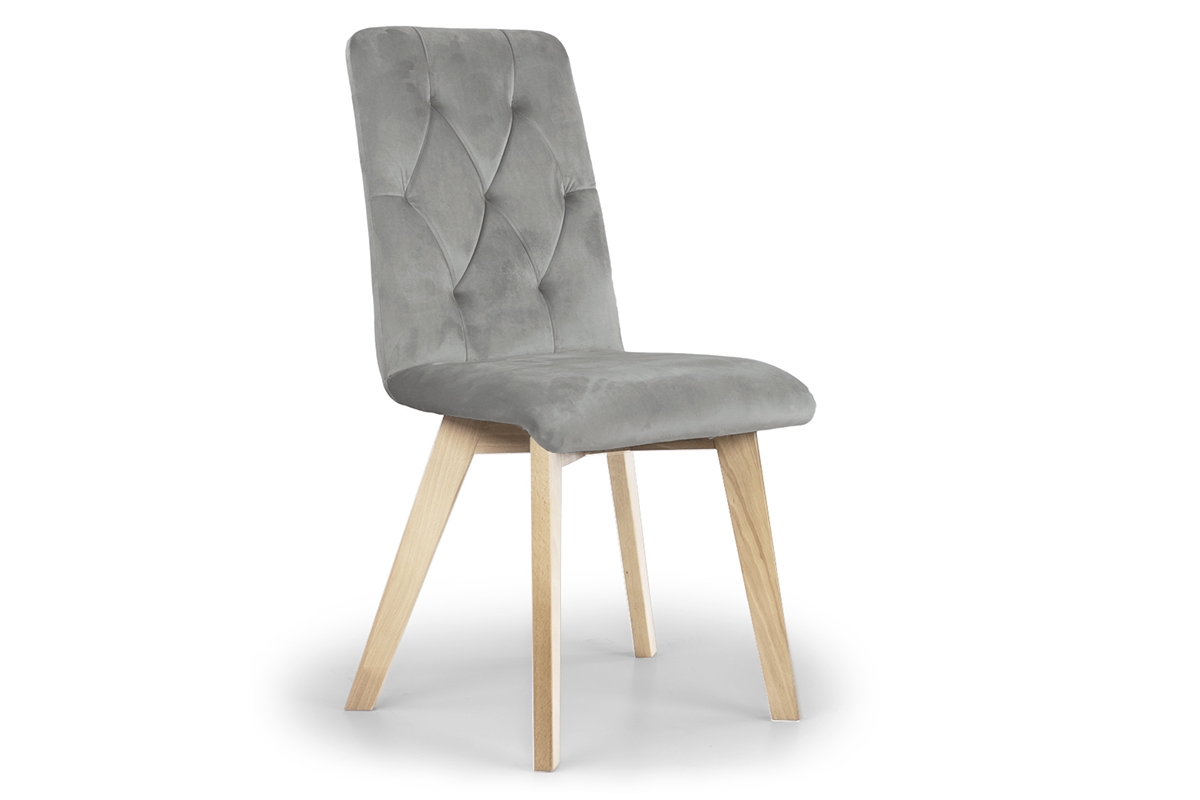 Modern 5 kárpitozott szék, fa lábakon - szürke Salvador 17 / bükkfa lábak szürke Židle na drewnianych bukowych nogach