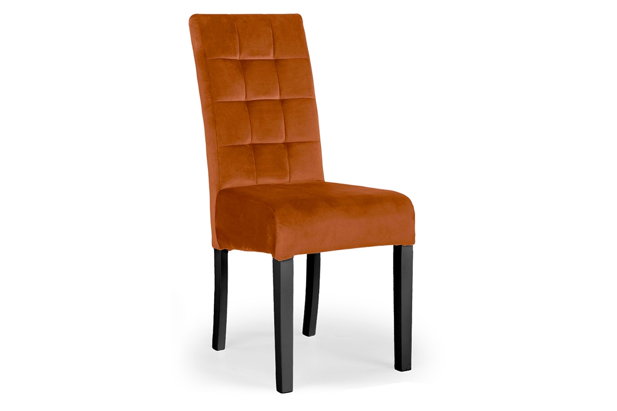 židle čalouněné Castello 4 z drewnianymi nogami - Oranžový Salvador 14 / černé Nohy pomaranczore Židle n aczarnych drewnianych nogach