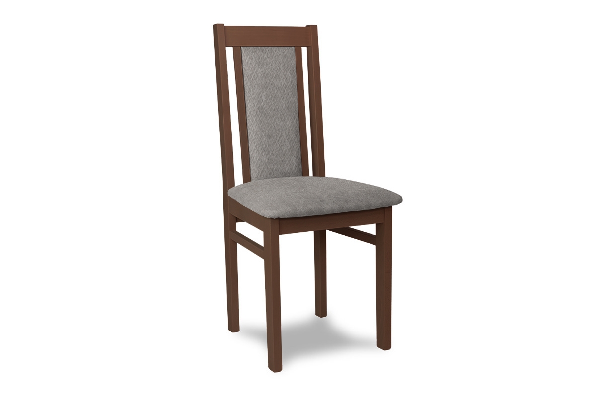 dřevěna židle čalouněné Milano - šedý Gemma 85 / Ořech drewniane židle na szarych nogach