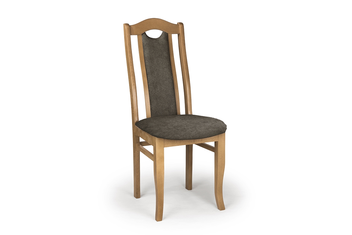 dřevěna židle čalouněné Livorno 2 - Tmavě hnědá Zetta 294 / Dub drewniane židle z grafitowa tapicerka
